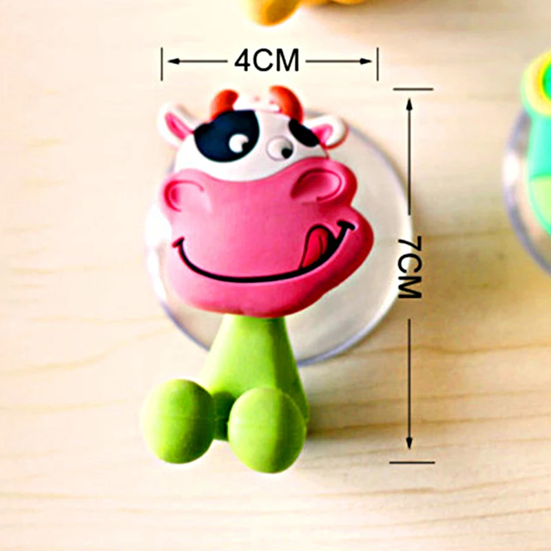 الحمام الرف المنظم لطيف الحيوان الكرتون تصميم متعددة الوظائف قوي جدار شفط فرشاة أسنان حامل رف تخزين للحمام