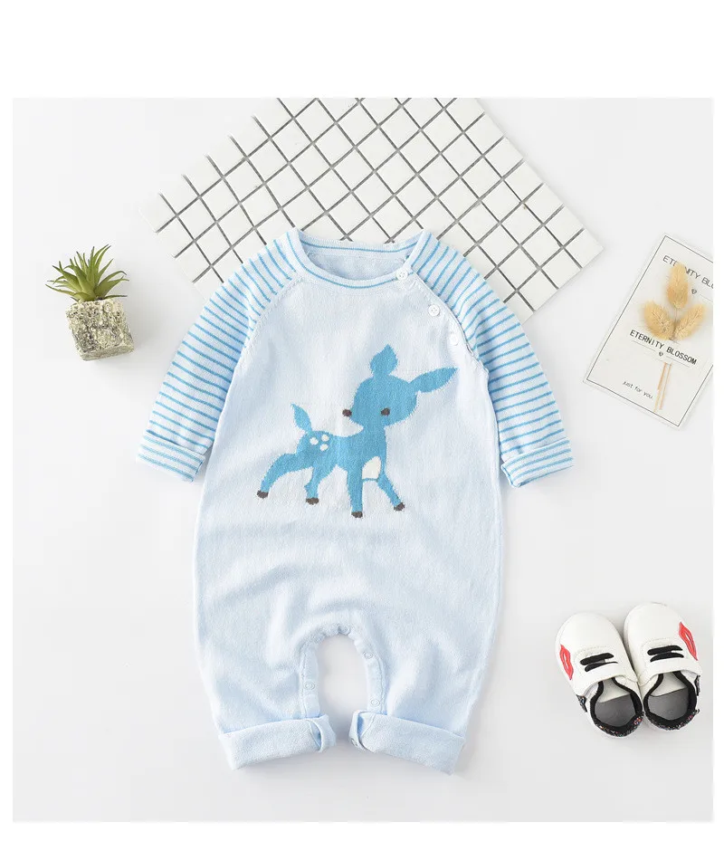 Kid Baby Girl Overalls cartoon deer pattern Jumpsuit Knitted Romper Long sleeve Pants Outfit Clothes 2018 NEW autumn Christmas (8)