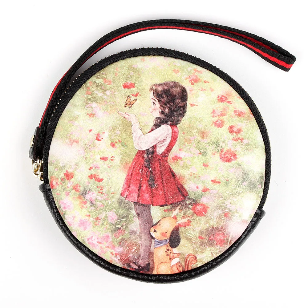 

Fancy Cute Girl Anime Genuine Leather Mini Coin Purse Keychain Women Zipper Key Wallet Key Case Kids Bag Pendant Accessories