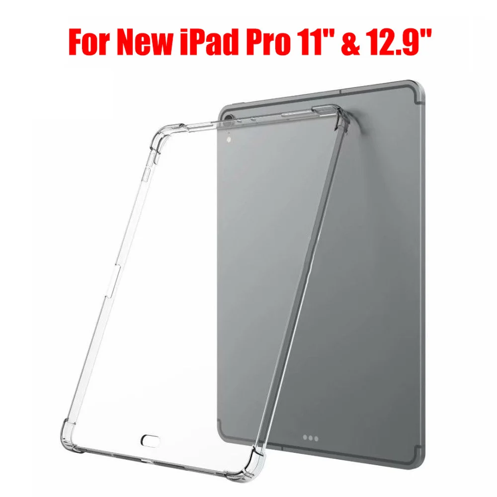 Ультра тонкий прозрачный мягкий чехол ТПУ защитный чехол противоударный полный защитный чехол для iPad Pro "11"