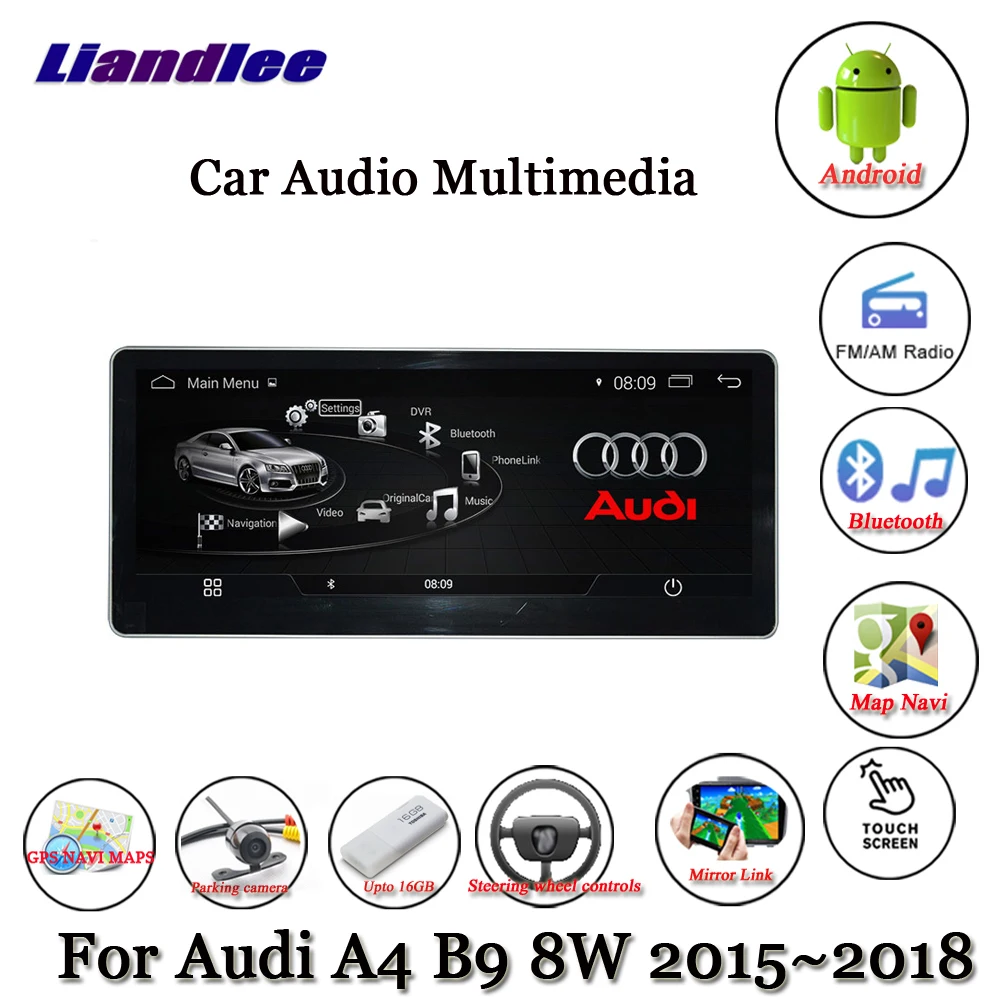 Liandlee автомобильная система Android для Audi A4 B9 8W~ стерео радио DVD tv Carplay камера gps Navi Навигация экран мультимедиа