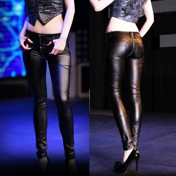 

Plus Size Wetlook Snake Print Zipper Crotch Open Butt Latex Pants Clubwear Fashion Sexy Leather Cuero Moto Trousers Streetwear