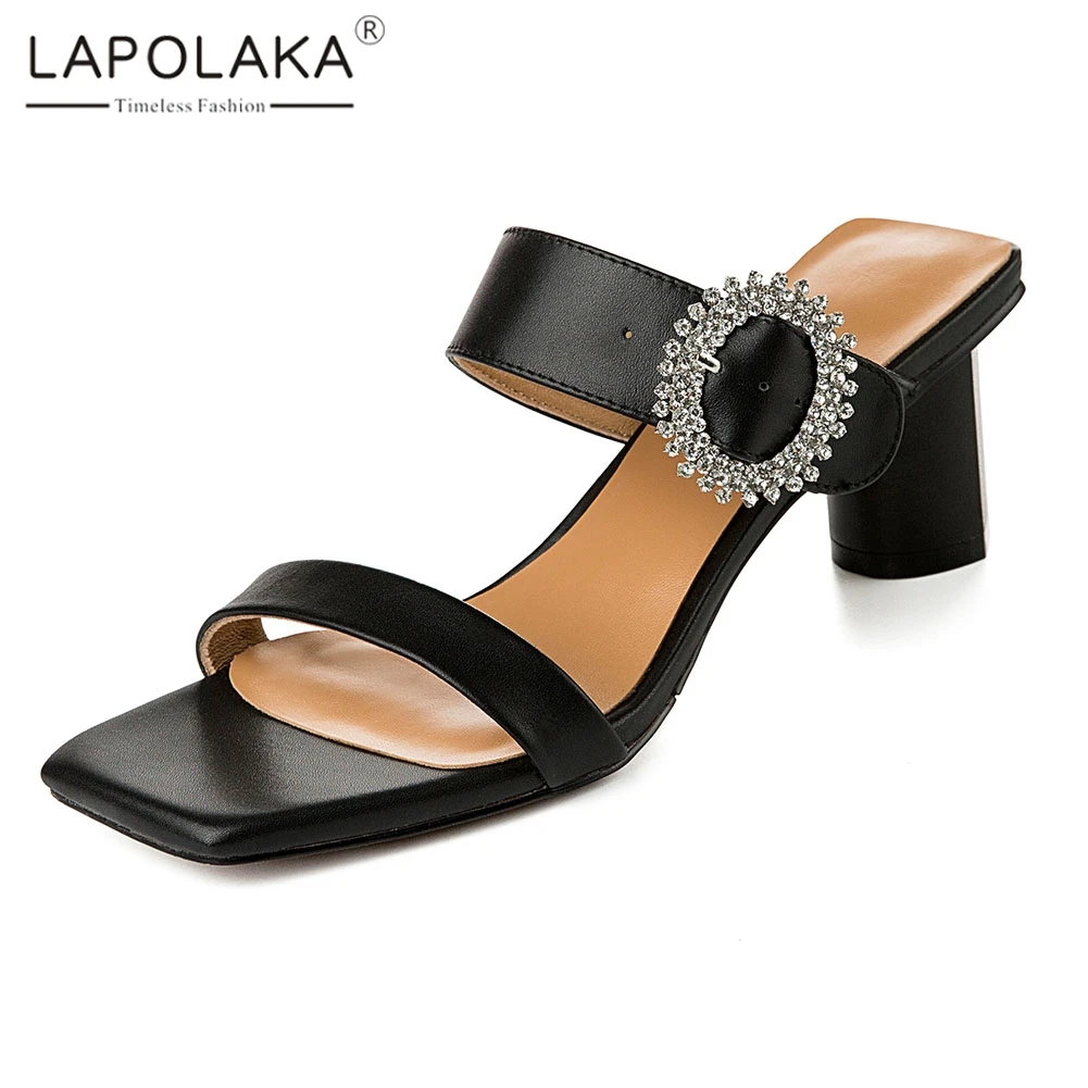 

Lapolaka 2019 Summer Women Shoes Big Size 33-42 Genuine Leather Fashion Crystal Elegant Party Sandals Shoes Woman