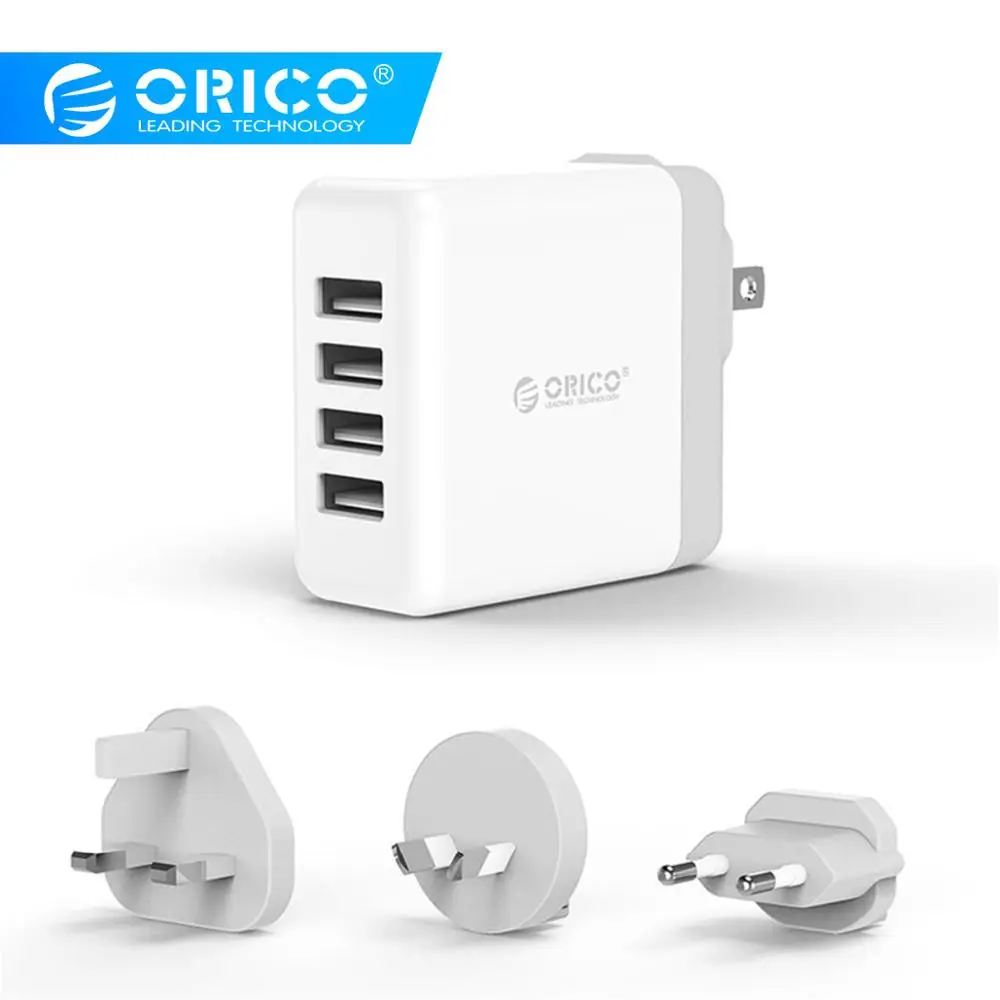 ORICO 4 порта USB зарядное устройство для путешествий с конвертером EU UK AU Plug USB супер зарядное устройство 5V6. 8A34W настенное зарядное устройство(DSP-4U