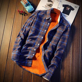 Camisa Masculina Uomo Camicie di flanella scozzese Uomo Casual Autunno Inverno Primavera Camicia a maniche lunghe in cotone spesso caldo pile MCS06