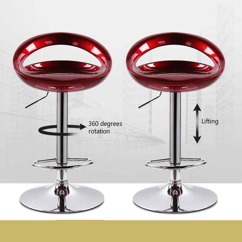 Simple Plastic Bar Chair Lifted Rotated Household Balcony Multi-purpose High Stool with Small Backrest Stable Front Desk Chair