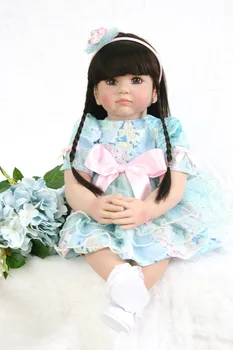 

24inch Silicone Dolls Reborn Bebe Alive Fake Baby Doll 58cm princess toddler bebe collectible doll baby girl bonecas toys