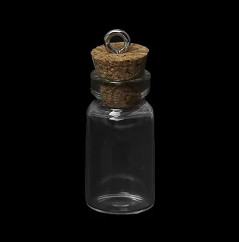 

8SEASONS Glass Bottles Jewelry Vial Cork Stoppers Cylinder Clear(Usable 1ml)22mm x11mm 12mm x8mm,10 Pcs