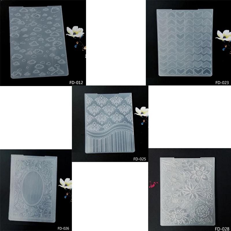 

AZSG New cyan pattern design embossed plate DIY paper-cut mold scraping plastic embossed folder