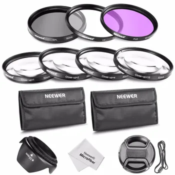 

Neewer 52MM Professional Lens Filter UV + CPL+ FLD and Close-up Macro +1 +2 +4 +10 Accessory Kit for Nikon D7100 D7000 D5300