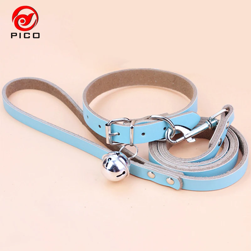 

Free lettering genuine leather dog collar pet leash dog collars for small dogs harness with bell tag XS-XL ZL159