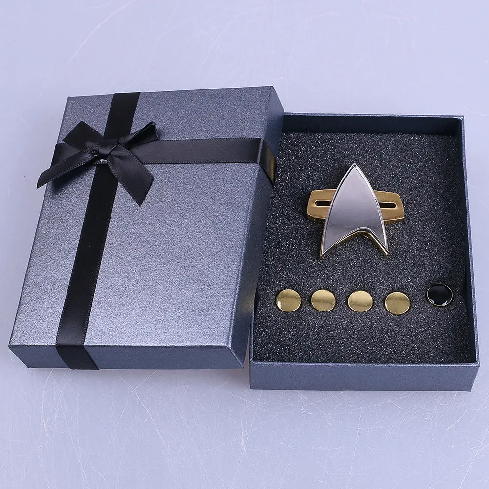 ST Badge Star Voyager Communicator The Next Generation Metal Badges Pin&Rank Pip/Pips 6pcs Set Cosplay Prop