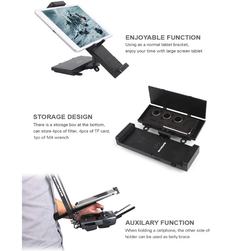 5.5 7.9 9.7 inch Tablet Phone Holder Extended Bracket with Filter storage box bag for DJI Spark  MAVIC Pro Air mavic 2 zoom pro drone 1 (8)