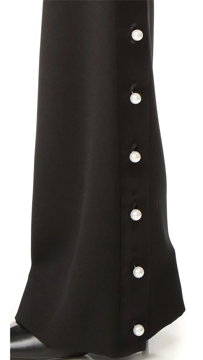 AEL летние женские черные длинные брюки Модная элегантная женская одежда Высокое качество расклешенные брюки