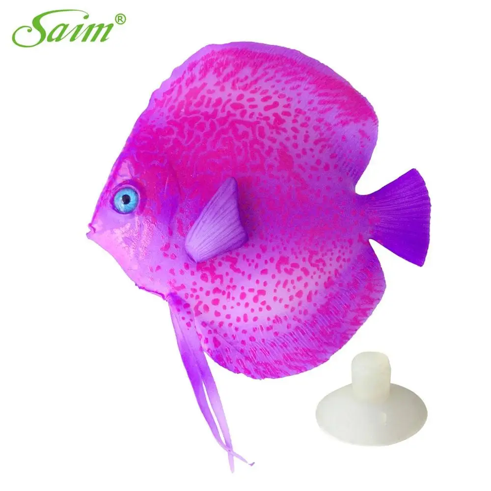 4," имитация робота рыбные украшения аквариумные резиновые яркие креативные фиолетовые рыбки украшения Acuarios Ландшафтный Декор Аксессуары - Цвет: Фиолетовый