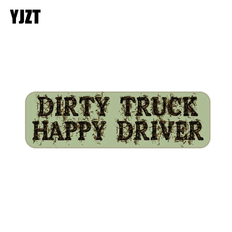

YJZT 15.8CM*4.8CM Personality Dirty Truck Happy Driver Car Sticker PVC Decal 12-0321