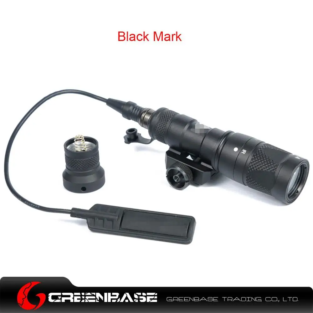Greenbase Тактический SF M300V мини-разведчик светильник светодиодный вспышка светильник пистолет оружейный светильник с постоянным стробоскопическим мгновенным выходом для охоты - Цвет: Черный
