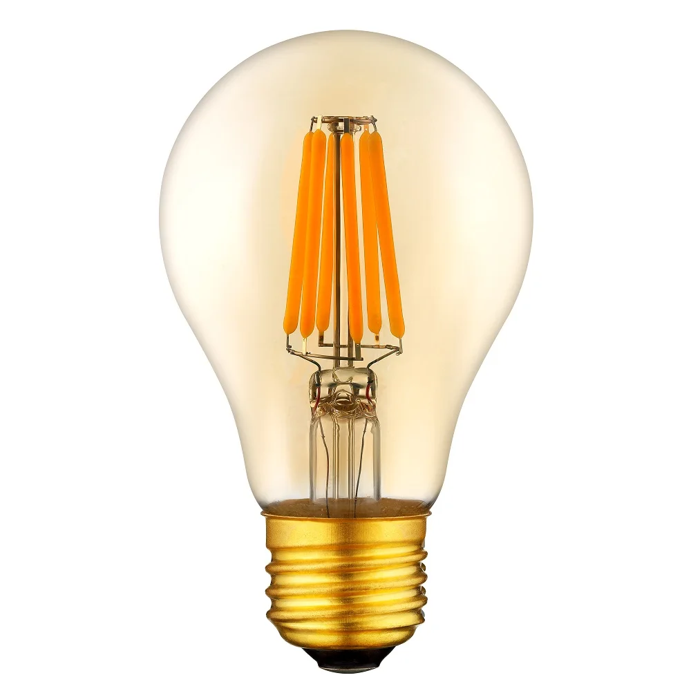 С регулируемой яркостью E26 10 Вт желтого цвета светодиодный Лампа накаливания Эдисона Винтаж в виде шара пузыря ампулы лампа 110 V 120 V домашние