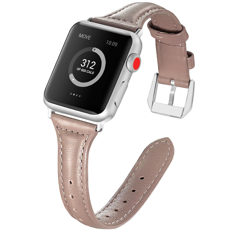 FILIWATCH Модный Цветной ремешок для Apple Watch 4 из натуральной кожи с металлической