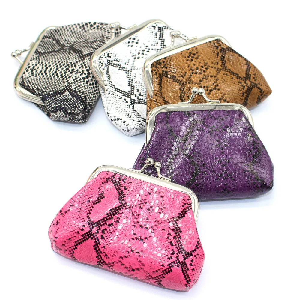 

Fashion women's bag retro printing coin purse handbag mini coin purse key bag snake pattern card package Dropship T618