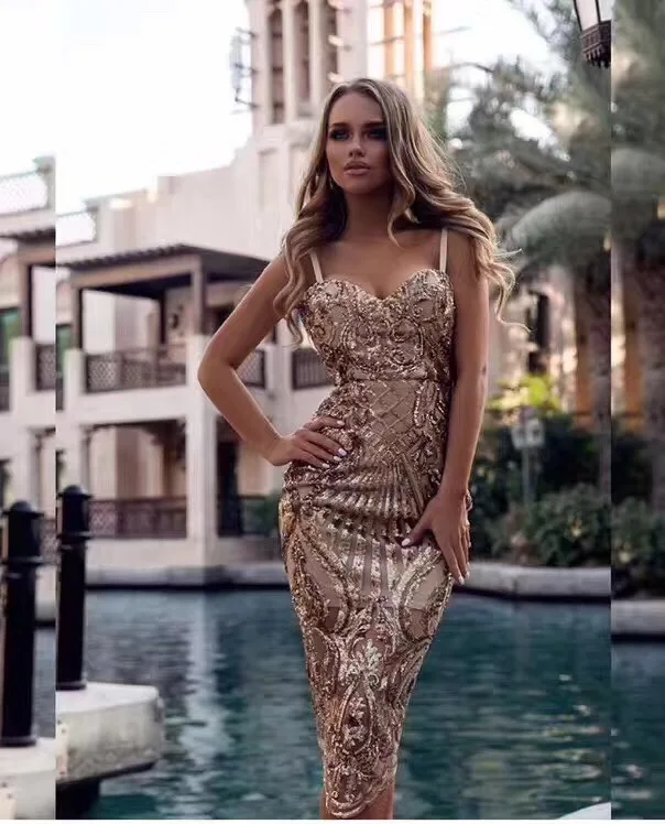 

New Summer Women Bodycon Dress Vestidos Verano 2018 Spaghetti Strap Sequines Dress Club Sexy Celebrity Evening Party Dress