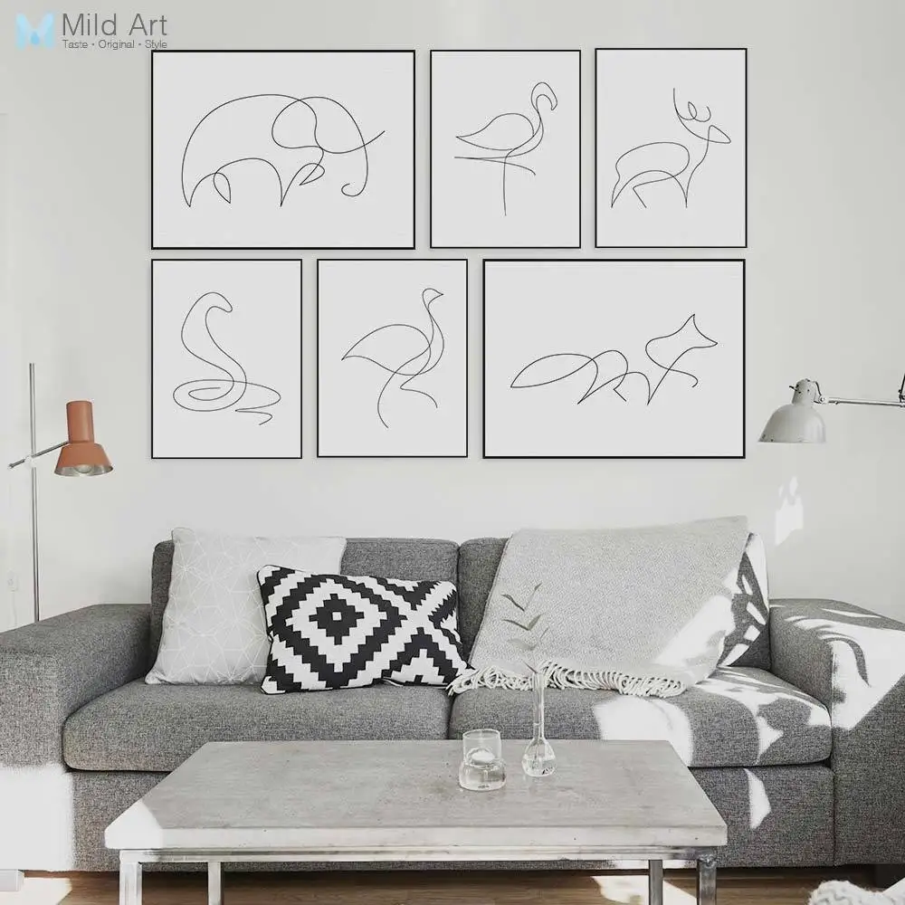 A4 MODERN ART PRINT STAG PICTURE POSTER WALL ART MINIMALIST MODERN