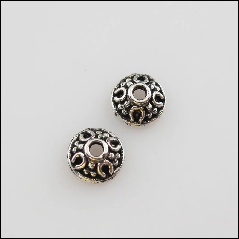 

70Pcs Tibetan Silver Tone Tiny Flower End Bead Caps Craft DIY 6mm
