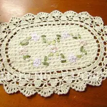 Ручной салфетка коврики крючком коврик с ручной emboridery coaster, чашки площадки, 23 см x 34 см 10 шт./лот CD015