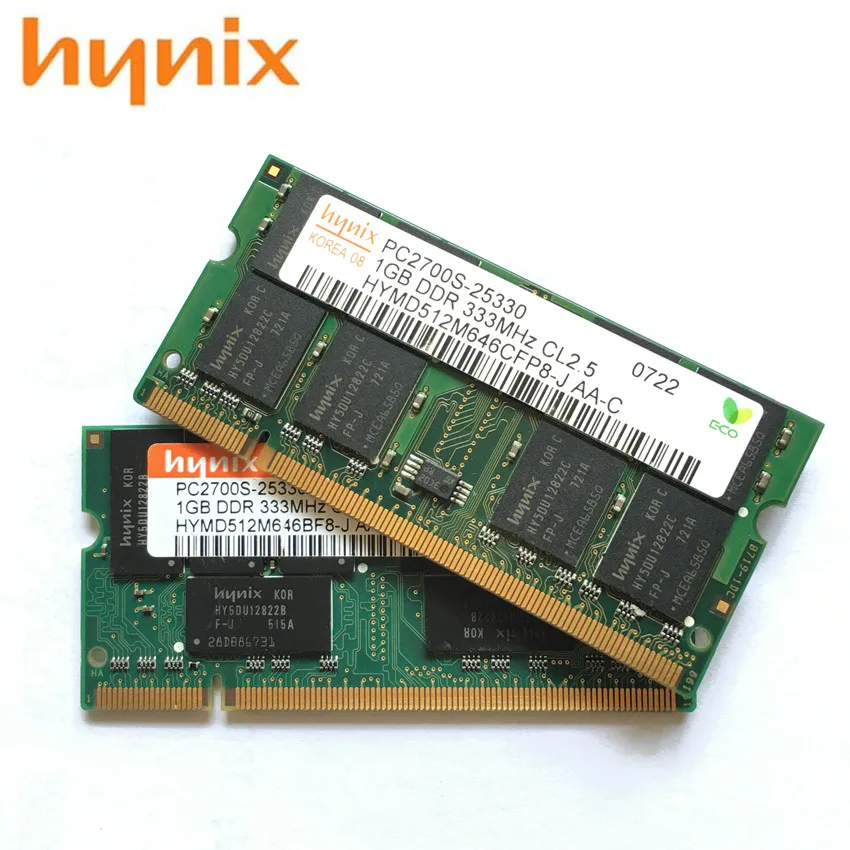 Чипсет Hynix, ноутбук DDR, 1 ГБ ddr1, 1 ГБ, 333 МГц, pc-2700, pc-2700s, 1 Гб памяти, ноутбук, оперативная память, 200pin sodimm, 333 МГц, ПК, 2700S