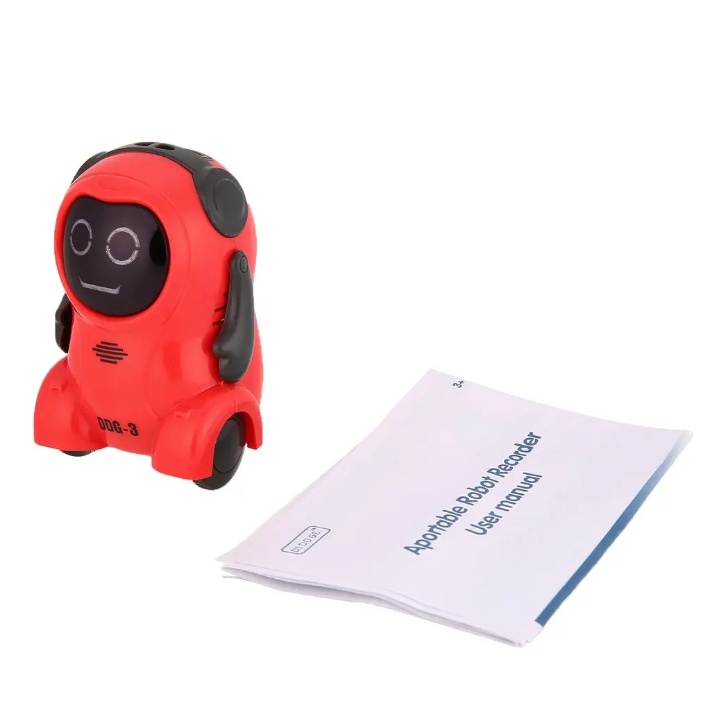 

DDG-3 Intelligent Smart Mini Pocket Voice Recording RC Robot Recorder Arm Wheeling 360 Rotating RC Toys for Kids Christmas Gift