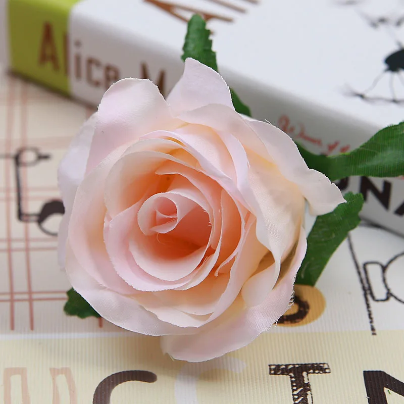 

9CM 6Color Artificial Flower Heads Rose For DIY Supermarket Background Road Led Wedding Silk Decorative Flower Flower Bouquet