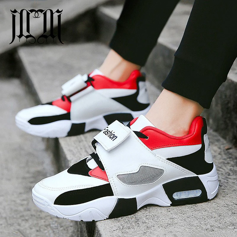 

MUMUELI Red White Black New 2019 Designer Casual Breathable Shoes Men High Top Quality Adult Fashion Luxury Brand Sneakers 5005