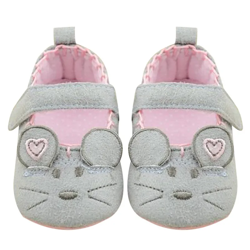 

Baby Girl Boy Shoes Spring Summer Cute Mouse Shoes Bow Slip-on Frist Walker Cotton Soft Prewalker Shoes