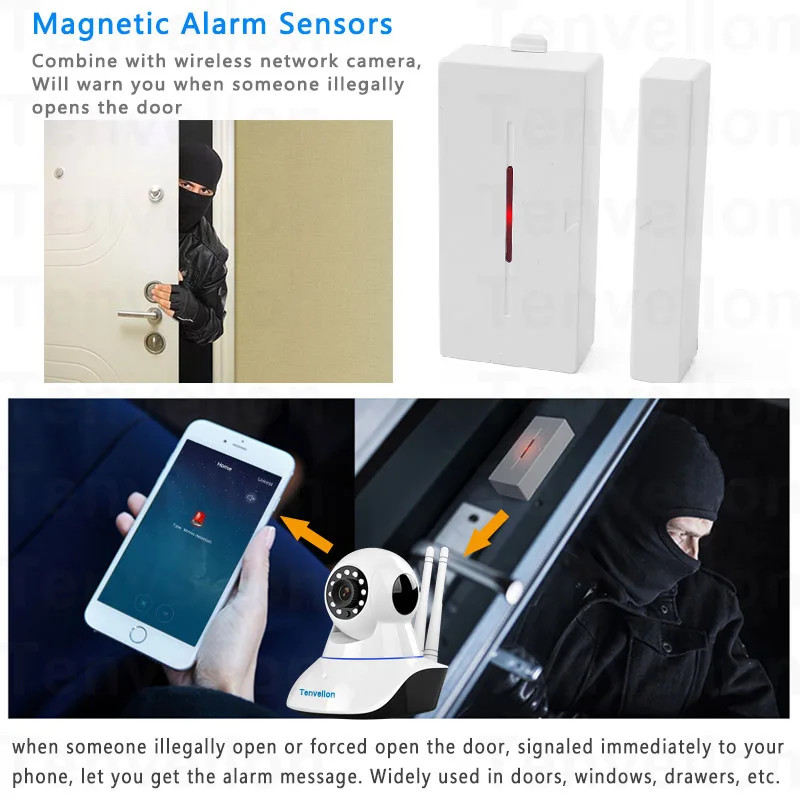 Sistemas de alarma de seguridad WIFI cámara IP sistema de seguridad cámara de vigilancia de vídeo inalámbrico casa sistema de alarma con Sensor de alarma