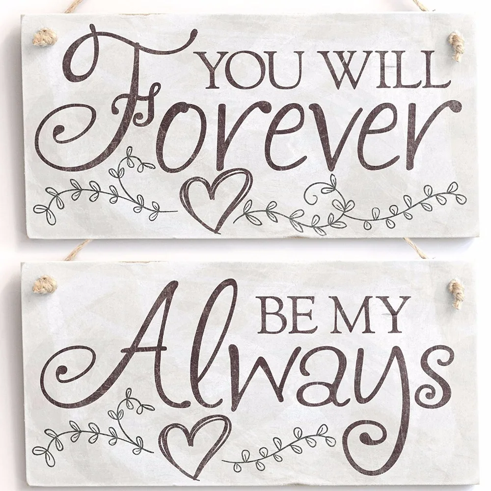 Винтажный знак любви Meijiafei You Will Forever Be My Always дверной из ПВХ/табличка 10 &quotx 5&quot | Дом