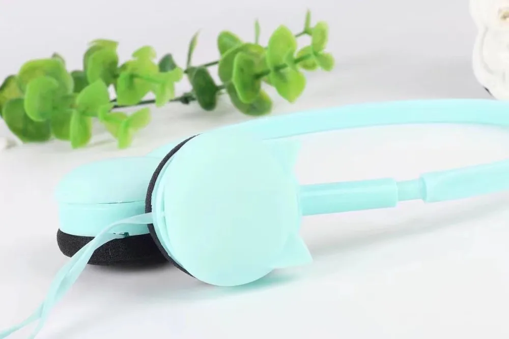 Chiclits Cute Cat Headphones 3.5mm Common Wired Music Sport  Headset 1.2m With Mic Headphone for ipod Mobile Phone MP3 for Girls Child Gifts (10)