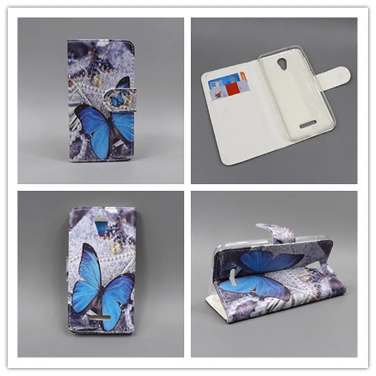 

New Butterfly Flower Flag Designer Wallet Flip Stand Book Cover Case For Alcatel One Touch Pop 4 Plus 5056D POP 4+ 5056 5.5inch