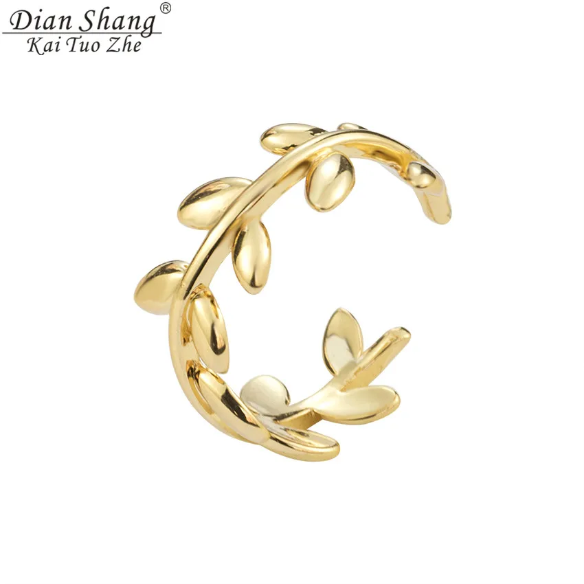 DIANSHANGKAITUOZHE Rose Gold Colour Adjustable Rings Boho Twisted Leaf Silver Toe Ring Bague Fashion Body Jewelry