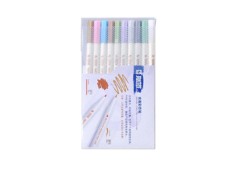 STA металлические цветные ручки маркер на водной основе DIY альбом рисование на черной бумаге стекло 10 цветов/набор