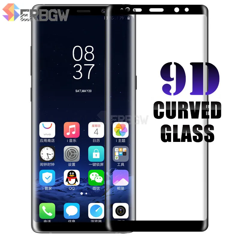 

9D Full Curved Edge Tempered Glass For Samsung Galaxy Note 9 Note8 Screen Protector For Samsung S8 S9 Plus Protection Glass Film