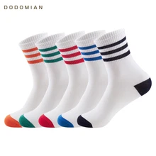 Хип-хоп женские полосатые носки хлопчатобумажные брюки длинные носки для женщин мягкие носки для 5 пара/упак