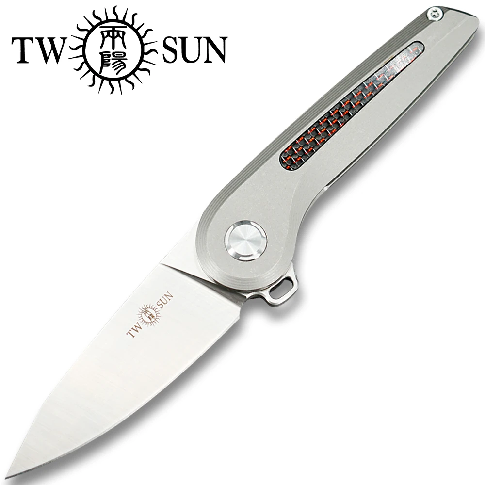 TWOSUN D2 лезвие складной нож карманный нож тактический нож охотничий походный инструмент EDC титановые шариковые подшипники быстро открывающиеся TS79