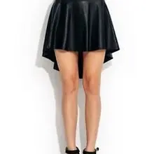 Женщины Плюс Размер XXS-8XL Черный Искусственной Кожи Юбка Дамы Короткие Хай-лоу Плиссированные Ласточкин Хвост Юбки Saias Femininas Falda Mujer юп