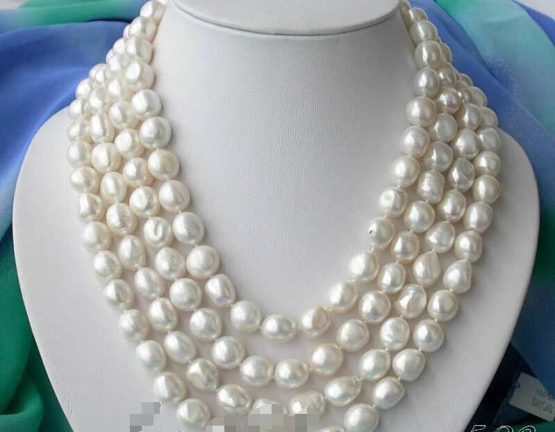 

Free shipping >>>>>z2828 4row 19" 12mm white baroque fw pearl necklace