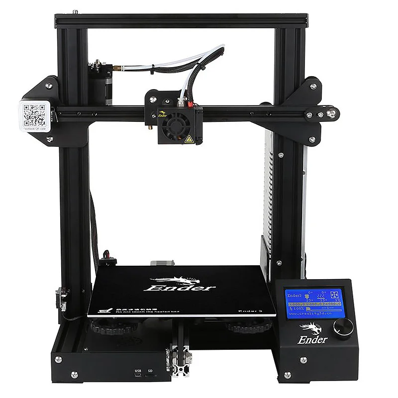 CREALITY 3D Printer Ender-3/Ender-3X Upgraded Tempered Glass Optional,V-slot Resume Power Failure Printing DIY KIT Hotbed