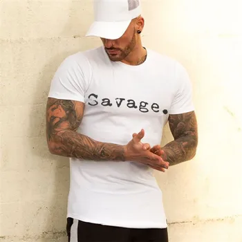 

2018 Men's Training Exercise Short sleeves Sports Shirts Compressed Running T-shirt Elastic Quick Dry Man Sportswear