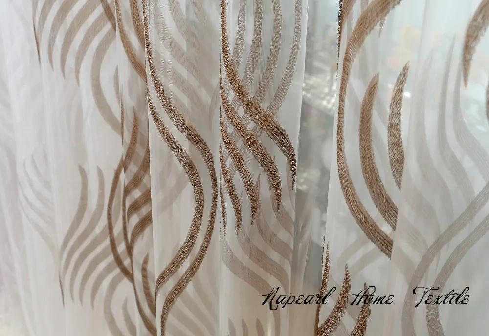 LOZUJOJU современный стиль модный дизайн жаккардовые полосатые занавески тюль ткани для спальни окно Волна Полосатый фатин sheer гостиная