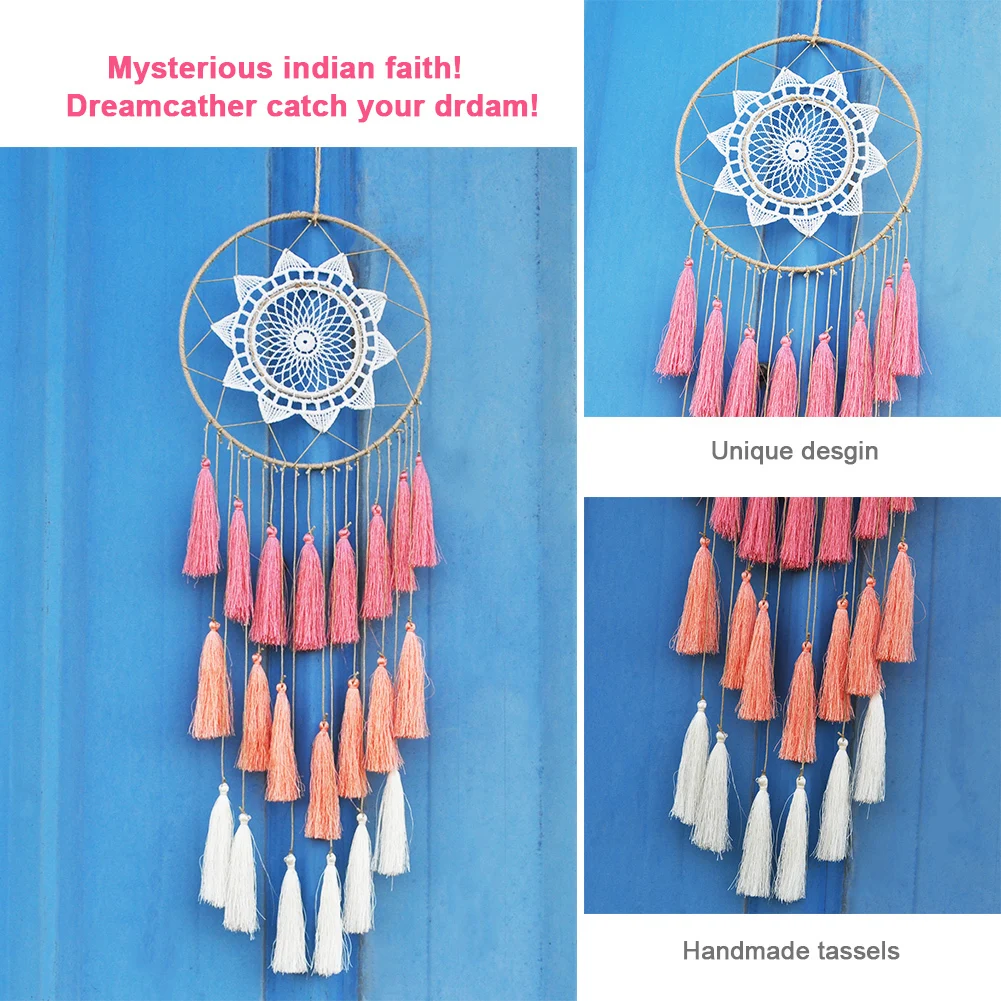 Handmade Ombre Dream Catcher Indian Style Feather Pendant Dreamcatcher Creative Car Hanging kids Room Decorations For Home|decorations for