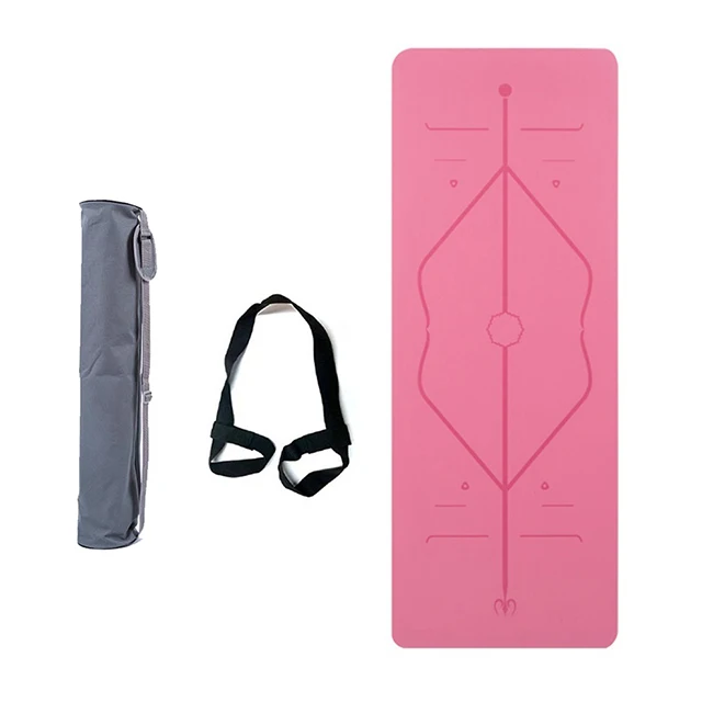 Натуральный резиновый PU professional спортивный фитнес-коврик нескользящий коврик для йоги серый коврик для упражнений, йоги защита для предметы для использования на открытом воздухе - Цвет: Розовый