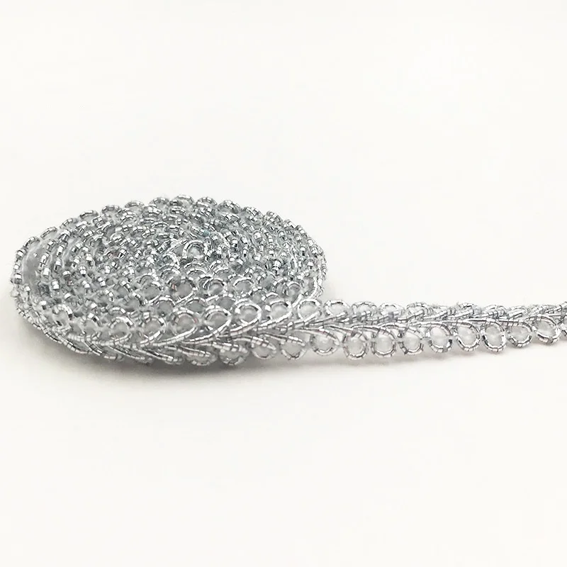 5Meters 8mm Trim Sewing Lace Gold Silver Centipede Braided Lace Ribbon Home Party Decoration DIY Clothes Curve Seing Lace